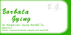 borbala gying business card
